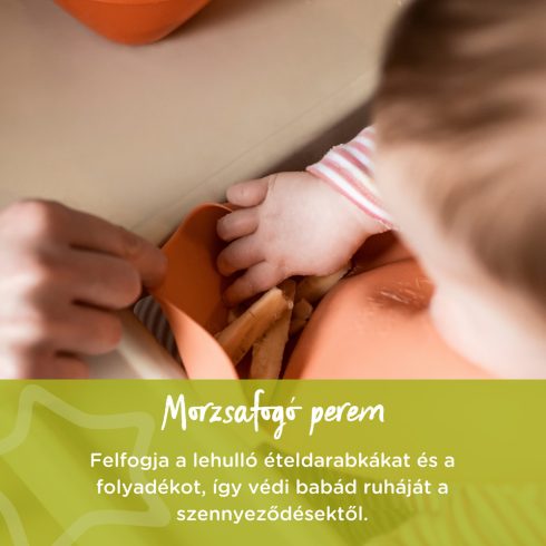 Tommee Tippee Roll 'n' Go műanyag etető előke - Terrakotta