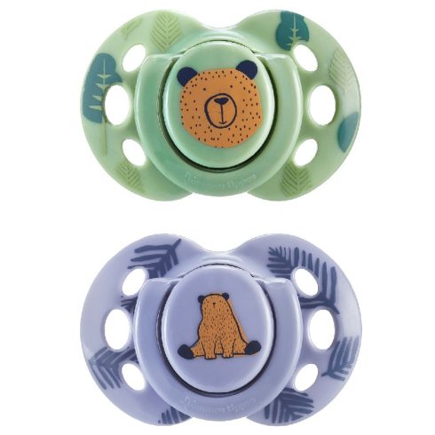 Tommee Tippee Fun Friends Játszócumi 6–18 hó (2 db) - Zöld/Liláskék Maci