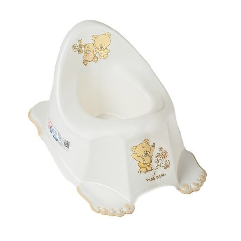 Tega Baby csúszásgátlós bili Maci - Gyöngyház fehér