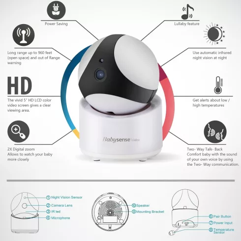 Babysense V65 kamerás babaőrző