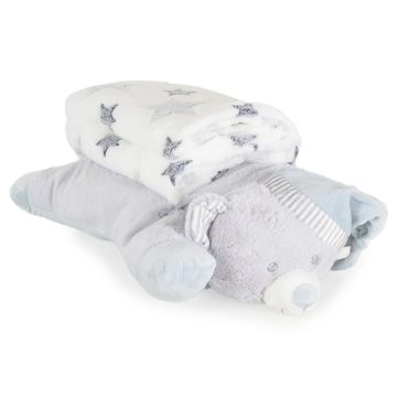   Cangaroo Sleepy Bear Babatakaró Plüss Maci párnával 90x75cm - Szürke