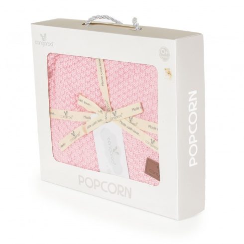 Cangaroo Popcorn kötött babatakaró 80x100 -Rózsaszín
