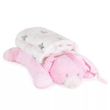   Cangaroo Sleepy Bear Babatakaró Plüss Maci párnával 90x75cm - Pink
