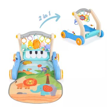   Moni Music walker 2in1 járássegítő+játszószőnyeg - Kék