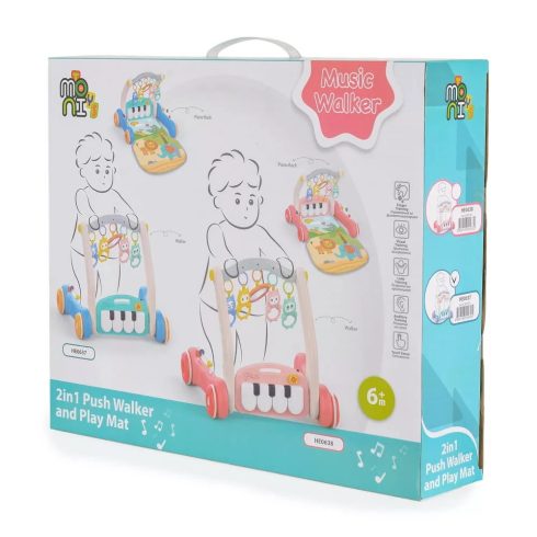 Moni Music walker 2in1 járássegítő+játszószőnyeg - Kék