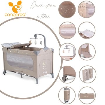 Cangaroo Once upon3 Emelhető Betétes Utazóágy - Bézs