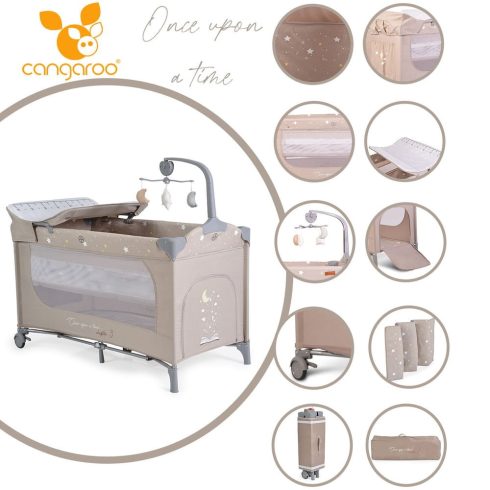 Cangaroo Once upon3 Emelhető Betétes Utazóágy - Bézs