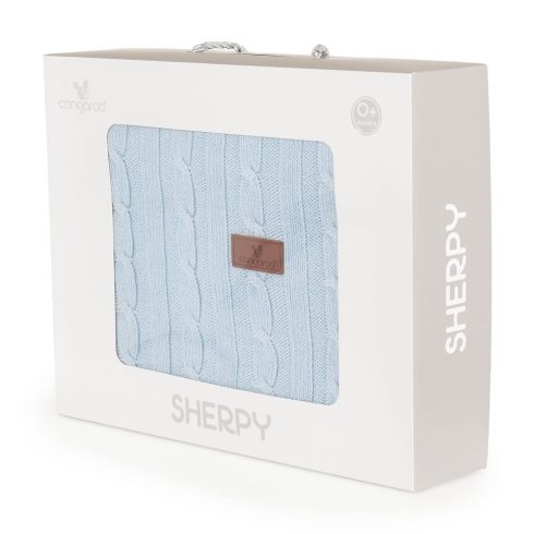 Moni Sherpy 2 oldalas Kötött Takaró – 75x100 cm - Kék