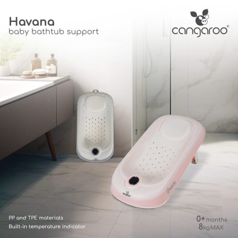 Cangaroo Havana Babatartó kádba hőmérővel - Rózsaszín