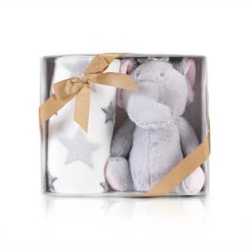   Cangaroo Babatakaró díszdobozban plüss játékkal - Szürke Elefánt