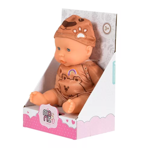 Moni Toys Baba 20cm - Maci mintás ruhában