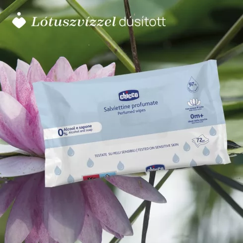 Chicco Törlőkendő illatos 72 db lótuszvizes érzékeny bőrre