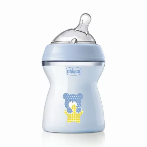 Chicco NaturalFeeling 250 ml cumisüveg - Kék Maci