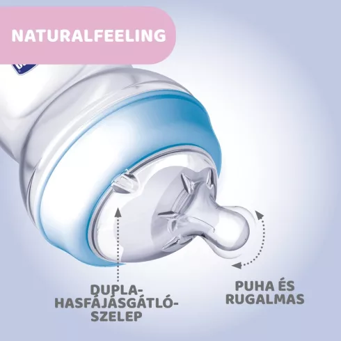 Chicco NaturalFeeling 250 ml cumisüveg - Kék Maci