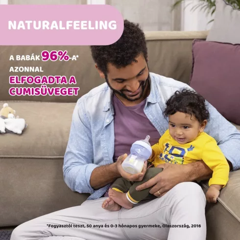 Chicco NaturalFeeling 250 ml cumisüveg - Kék Maci