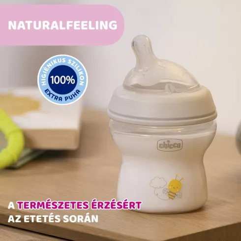 Chicco NaturalFeeling 250 ml cumisüveg - Neutral Méhecske