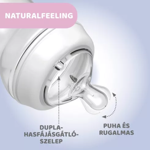 Chicco NaturalFeeling 330 ml cumisüveg - Neutral Felhő