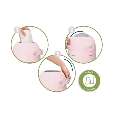 Chicco Pelenkatároló konténer innovatív zárral - Pink