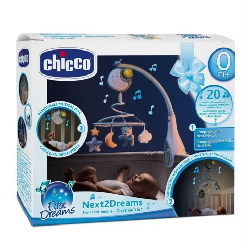 Chicco Next2Dreams forgó-zenélő kiságyra - Pink