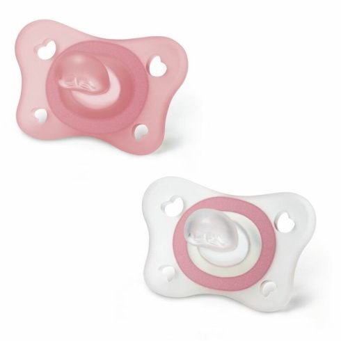 Chicco Mini Soft cumi 0-2 hó, 2 db - rózsaszín/transzparens