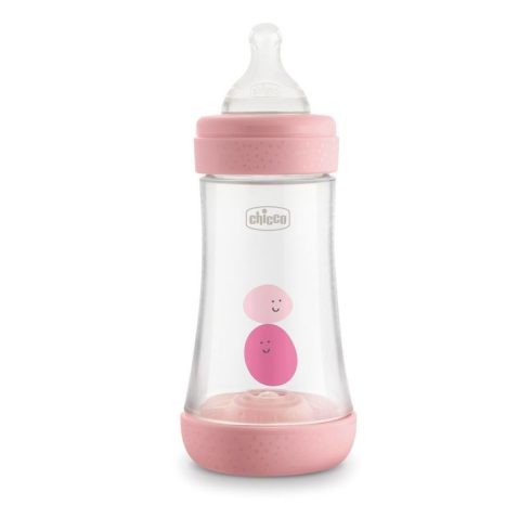 Chicco Perfect5 240 ml biofunkcionális cumisüveg - rózsaszín