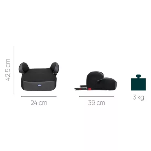 Chicco Quasar Fix i-Size ülésmagasító 126-150 cm - Stone