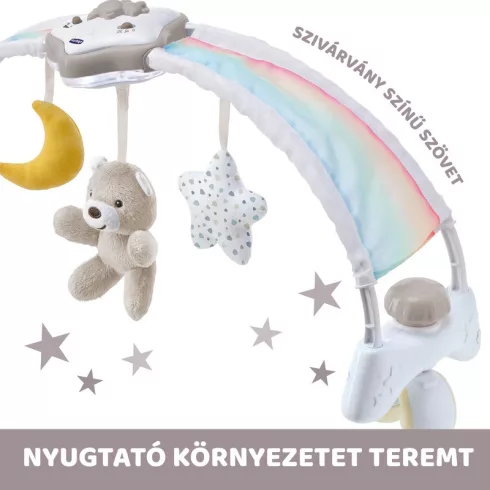 Chicco Rainbow Sky kiságy játékhíd és éjszakai fény - Neutral