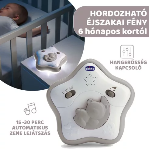 Chicco Rainbow Sky kiságy játékhíd és éjszakai fény - Neutral