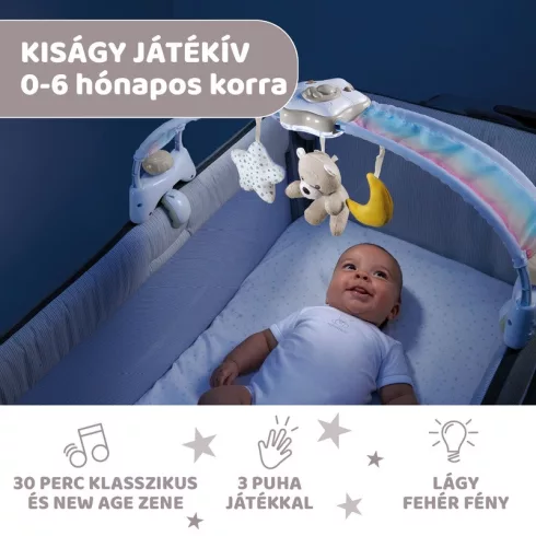 Chicco Rainbow Sky kiságy játékhíd és éjszakai fény - Neutral