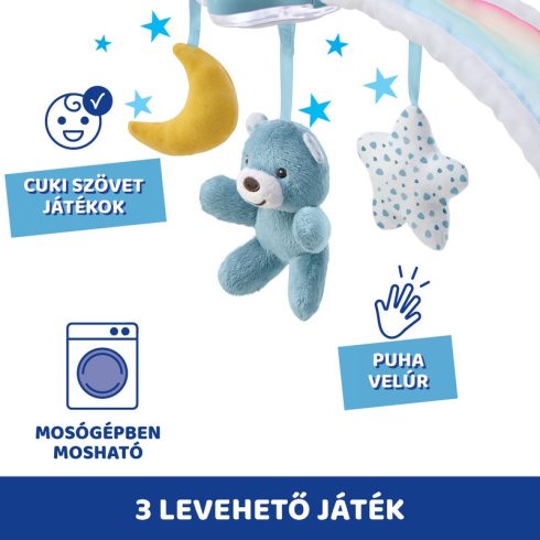 Chicco Rainbow Sky kiságy játékhíd és éjszakai fény - Kék