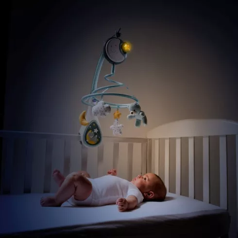Chicco Next2Dreams forgó-zenélő kiságyra - Kék