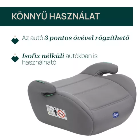 Chicco Quasar I-Size ülésmagasító 126-150 cm - Grey