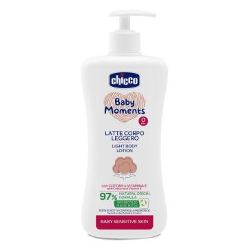   Chicco Baby Moments Testápoló tej Light 500 ml - gyapotmagolajjal és E-vitaminnal