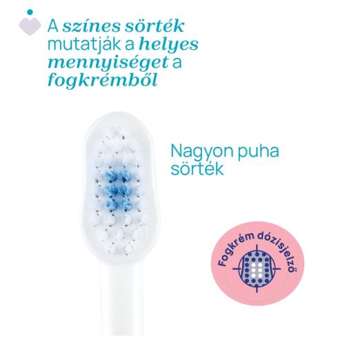 Chicco Fogkefe 3-6 év tejfogakhoz, tapadókorongos védőkupakkal - Rózsaszín