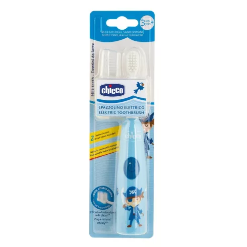 Chicco Elemes fogkefe 2 fejjel 3-6 év, cserélhető elemmel -  Kék