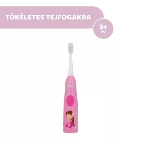 Chicco Elemes fogkefe 2 fejjel 3-6 év, cserélhető elemmel -  Rózsaszín
