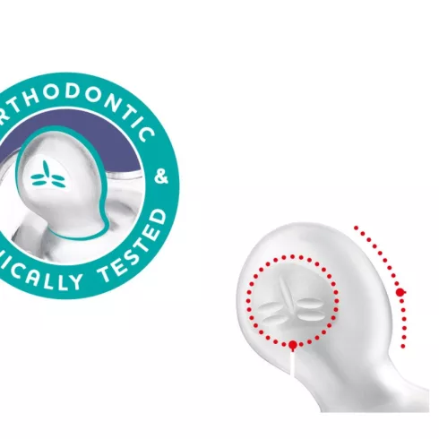 Chicco Physio Forma® Micro 0-2 hó minicumi 2 db - Rózsaszín pöttyös/Áttetsző szív