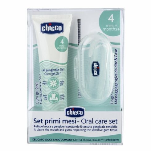 Chicco Oral Gel Set - Ínytisztító gél szett ujjfogkefével és tartótokkal