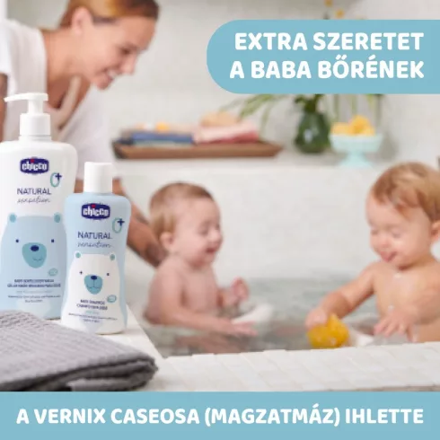 Chicco Natural Sensation Gyengéd babafürdető 200 ml, Aloe és Kamilla kivonattal