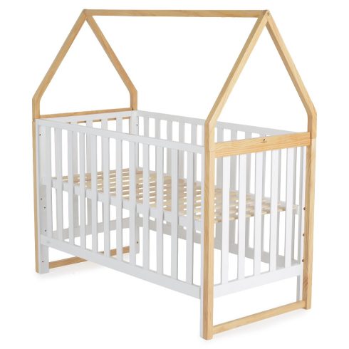 Cangaroo Astra Házikó Babaágy 60×120 cm – Fehér/Natur