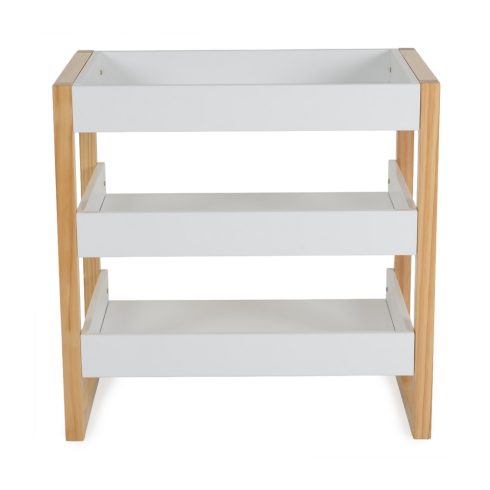 Cangaroo Timber Fa Pelenkázó Állvány Polccal – Fehér/Natur