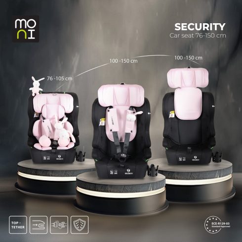Moni Security ISOFIX biztonsági autósülés 76–150 cm - Pink