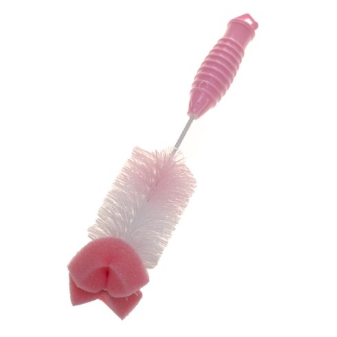 Baby Bruin Szivacsos Cumisüvegmosó Tisztító Kefe - Rózsaszín