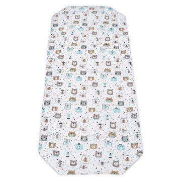   Baby Bruin Óvodai derékalj 124x52cm - Kék/Bézs Maci fejes