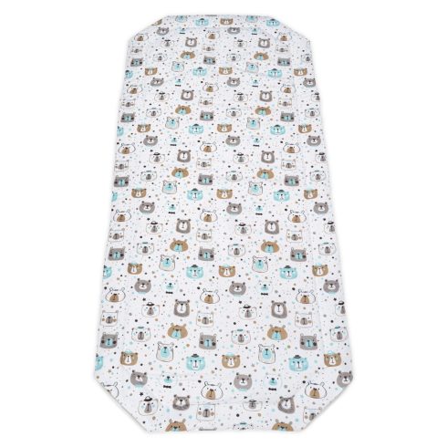 Baby Bruin Óvodai derékalj 124x52cm - Kék/Bézs Maci fejes