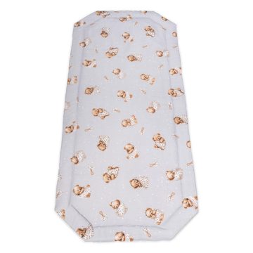 Baby Bruin Óvodai derékalj 124x52cm - Szürke Alvó Maci