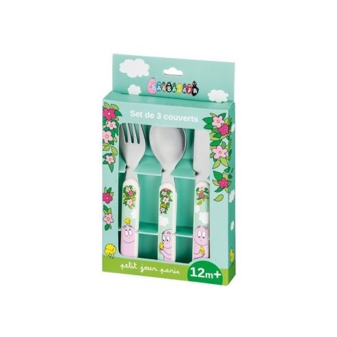 Petit Jour Evőeszköz készlet 3db-os - Barbapapa rózsaszín