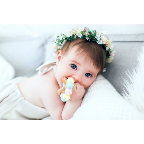 Mimijo Szilikon rágóka és dupla csörgő 2 bükkfa gyűrűs - Linda