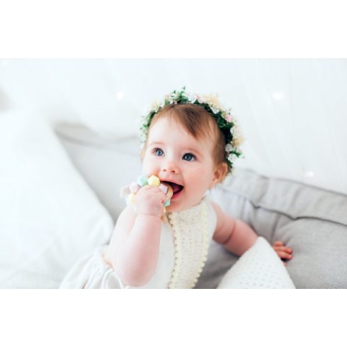 Mimijo Szilikon rágóka és dupla csörgő 2 bükkfa gyűrűs - Linda