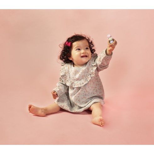 Mimijo Szilikon rágóka és dupla csörgő 2 bükkfa gyűrűs - Penelope